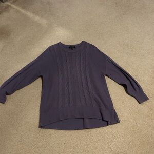 Elegant Lavender Cable Knit Women's Sweater